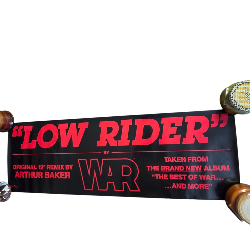 War Low Rider Vintage 1980s The Best of War Album Promo Banner Poster 36x12 Funk